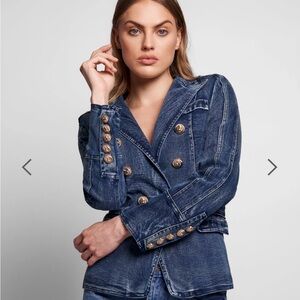 French Connection Denim Pea Coat Jacket Size XL